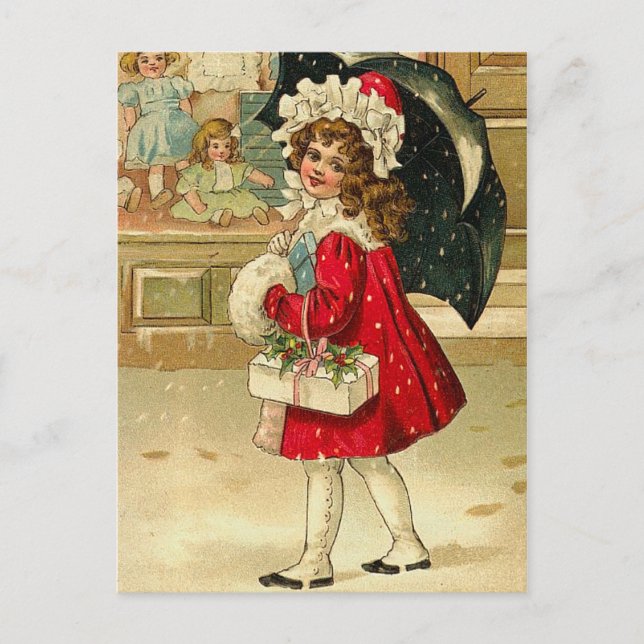 Vintage Weihnachtspostkarte Feiertagspostkarte (Vorderseite)