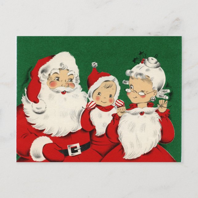 Vintage Weihnachtspostkarte Feiertagspostkarte (Vorderseite)