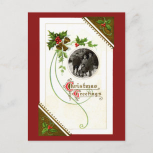 Vintage-Weihnachtspostkarte Feiertagspostkarte