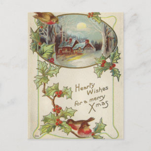 Vintage-Weihnachtspostkarte Feiertagspostkarte