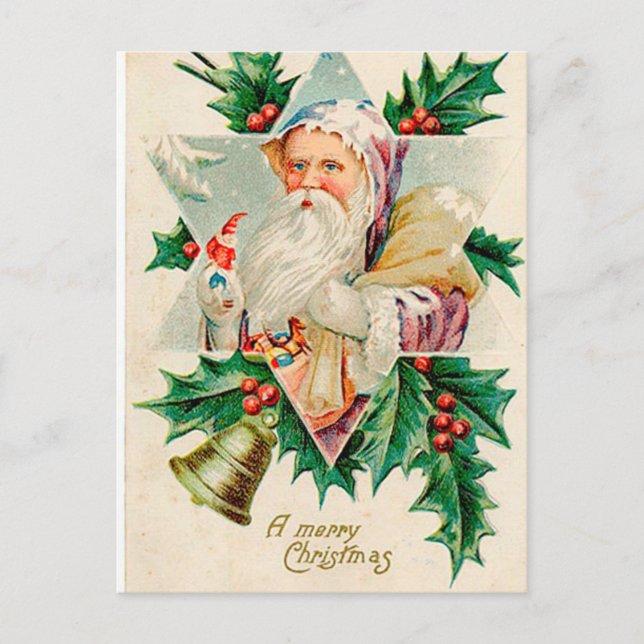 Vintage-Weihnachtspostkarte Feiertagspostkarte (Vorderseite)
