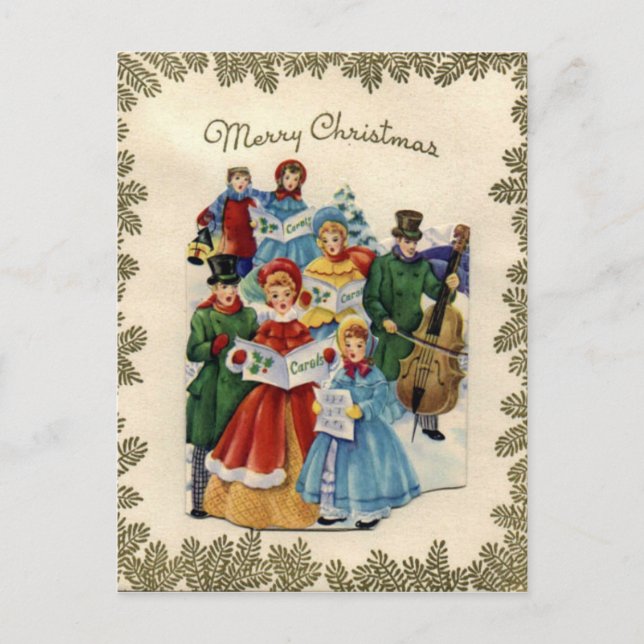 Vintage Weihnachtspostkarte Feiertagspostkarte (Vorderseite)