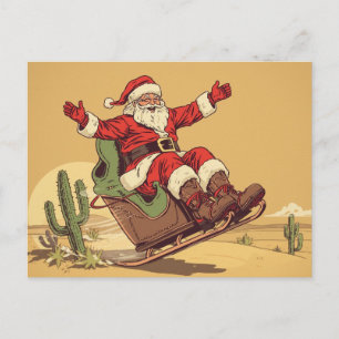 Vintage Weihnachtspostkarte im Südweststil Feiertagspostkarte