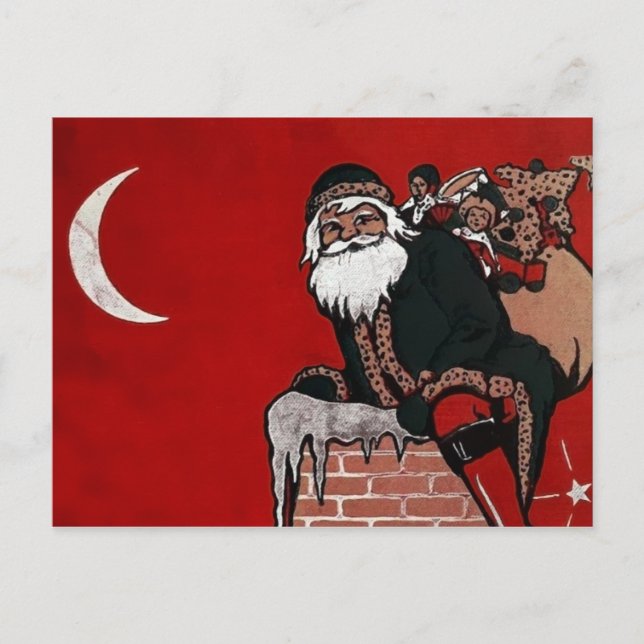 Vintage Weihnachtspostkarte Postkarte (Vorderseite)
