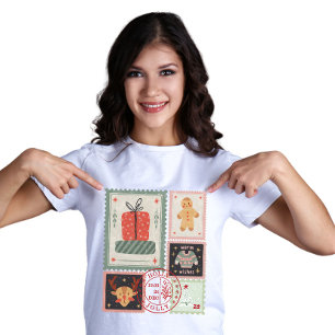 Vintage-Weihnachtspoststempel-Symbol T-Shirt