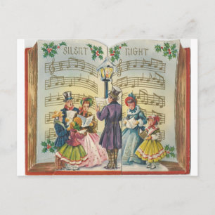 Vintage-Weihnachtssänger-Karte Feiertagspostkarte