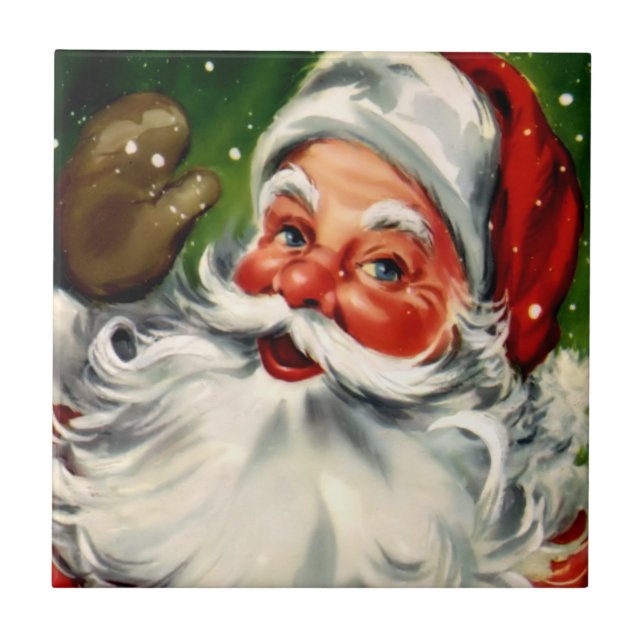 Vintage Weihnachtssankt-Feiertags-Fliese Fliese (Vorderseite)
