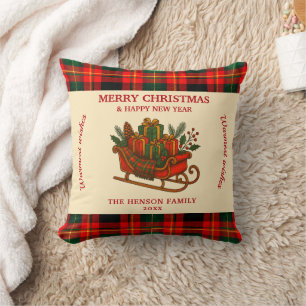 Vintage-Weihnachtsschlitten mit Geschenken und Kar Kissen