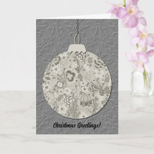 Vintage Weihnachtsschmuck Art Card Grau Karte