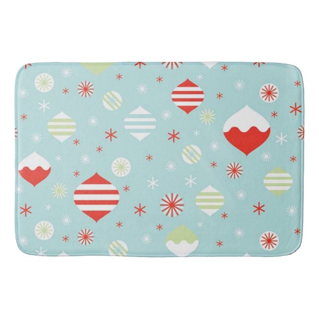 Vintage Weihnachtsschmuck Badematte (Vorderseite)