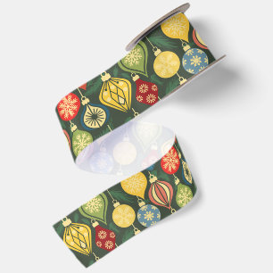 Vintage-Weihnachtsschmuck Bunte Retro-Feiertage Satinband