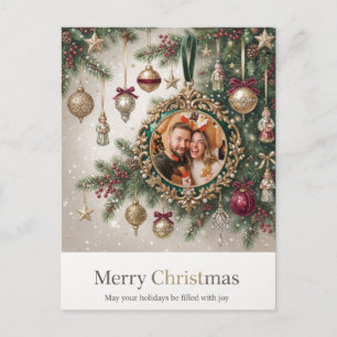 Vintage-Weihnachtsschmuck-Fotovorlage Postkarte