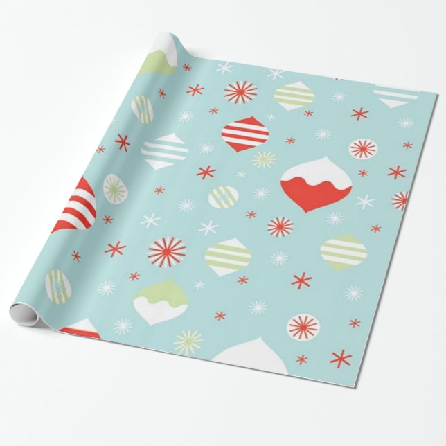 Vintage Weihnachtsschmuck Geschenkpapier (Ungerollt)