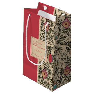 Vintage Weihnachtsschmuck, Kiefer, Berries Kleine Geschenktüte