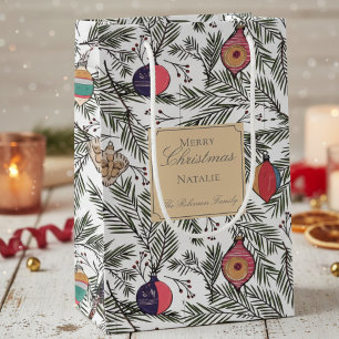 Vintage Weihnachtsschmuck Pine Berries Kleine Geschenktüte