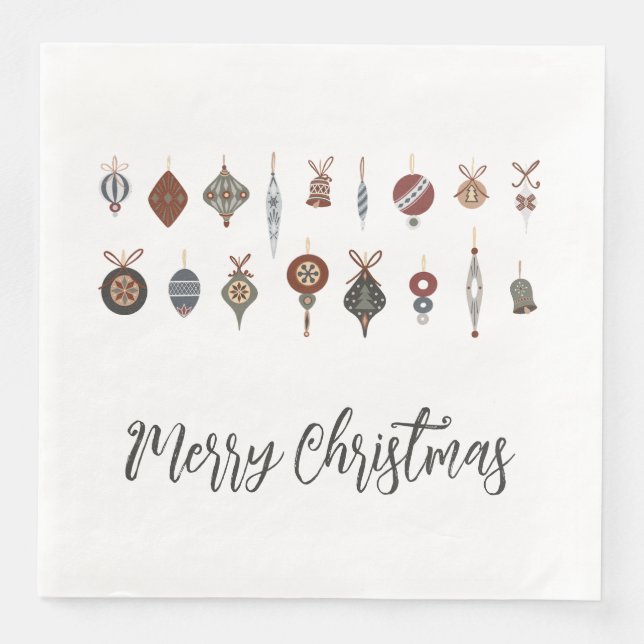 Vintage Weihnachtsschmuck Serviette (Vorderseite)