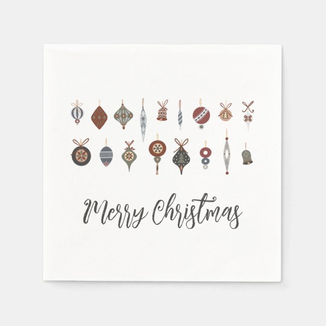 Vintage Weihnachtsschmuck Serviette (Vorderseite)