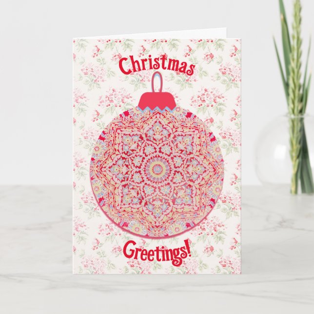 Vintage Weihnachtsschmuckkarte Karte (Vorderseite)