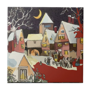 Vintage Weihnachtsschnee-Fliesen Fliese
