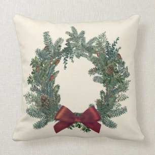 Vintage Weihnachtsschrei Roter Kissen