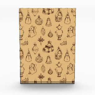 Vintage Weihnachtsspielzeuge handgezeichnet Fotoblock