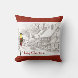 Vintage Weihnachtsstadt Kissen