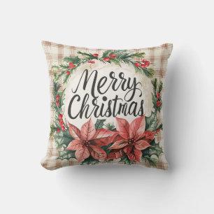 Vintage-Weihnachtsstern-Frohe-Weihnachten-Kissen Kissen