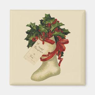 Vintage-Weihnachtsstrumpf-Magnet Magnet