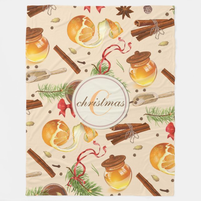 Vintage Weihnachtsszenarien Fleecedecke (Vorderseite)
