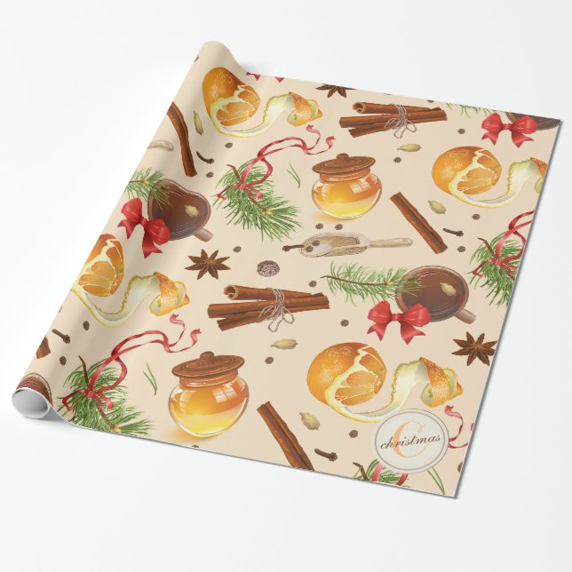 Vintage Weihnachtsszenarien Geschenkpapier (Ungerollt)