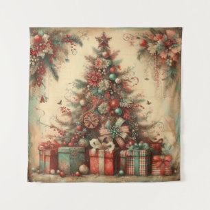 Vintage-Weihnachtsteppich Wandteppich