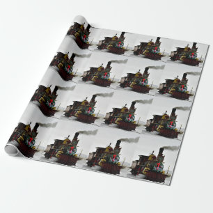 Vintage-Weihnachtstrain, 30" x 6' Geschenkpapier