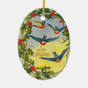 Vintage Weihnachtsverzierung Keramikornament