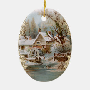 Vintage Weihnachtsverzierung Keramikornament