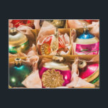 Vintage Weihnachtsverzierungen Feiertagspostkarte<br><div class="desc">Vintage Weihnachtsverzierungen</div>