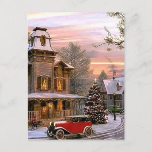 Vintage-Weihnachtsviertel Feiertagspostkarte