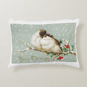 Vintage Weihnachtsvögel Dekokissen