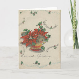 Vintage-Weihnachtsvogelkarte Feiertagskarte