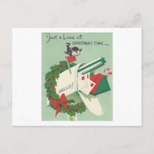 Vintage-Weihnachtsvogelkarte Feiertagspostkarte