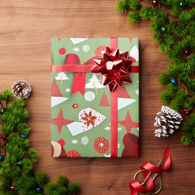 Vintage Weihnachtswrapping Papier Geschenkwrap Geschenkpapier (Feiertagsgeschenk)