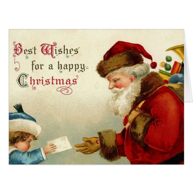 Vintage Weihnachtswünsche (Vorderseite (Horizontal))