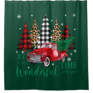 Vintage Weihnachtszeit Duschvorhang