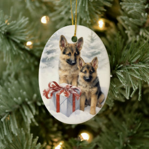 Vintage Weihnachtszeit Keramik Ornament