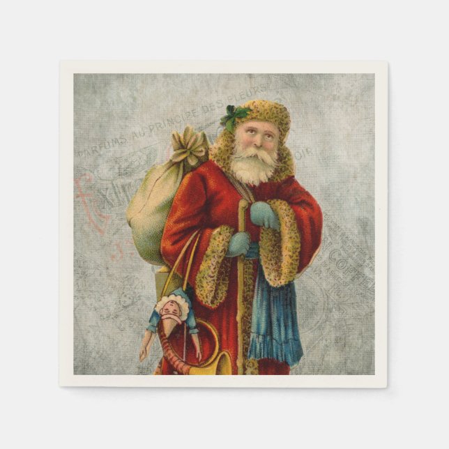 Vintage Weihnachtszeit Serviette (Vorderseite)