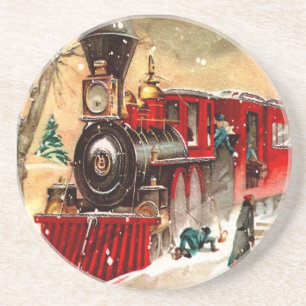Vintage Weihnachtszug-Untersetzer Getränkeuntersetzer