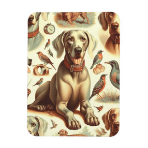 Vintage-Weimaraner nahtlos Magnet