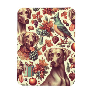 Vintage Weimaraner-Nahtlose Illustration Magnet