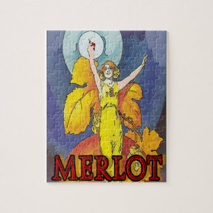 Vintage Wein Merlot  Poster