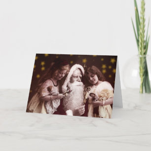 Vintage Weinachtskarte Santa Claus Feiertagskarte