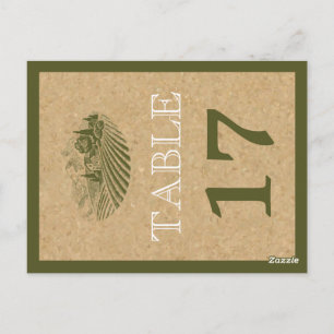 Vintage Weinberg und Korken Hochzeitstisch Nummer Postkarte